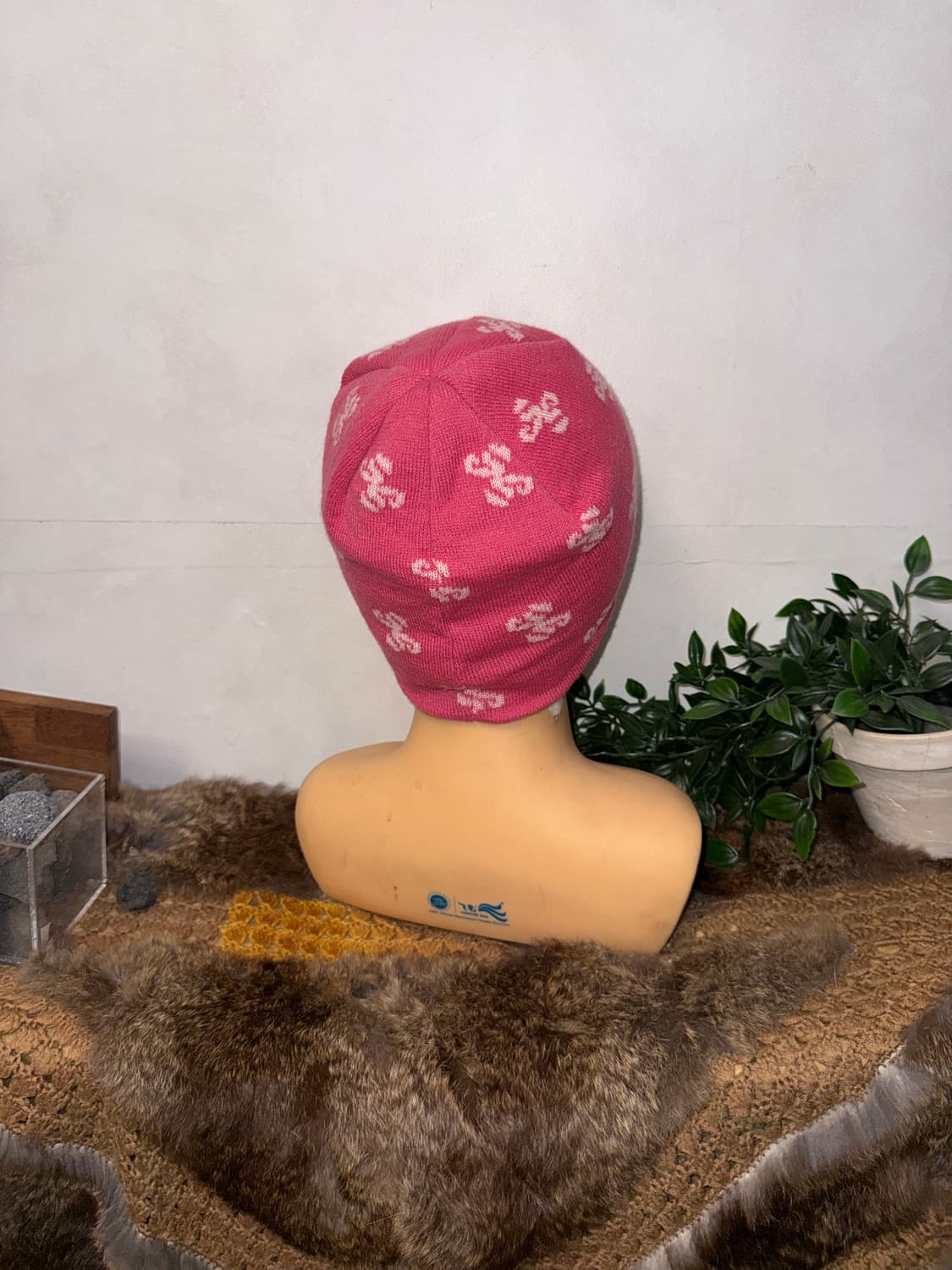 Sinoon monogram jacquard beanie pink 상품이미지3