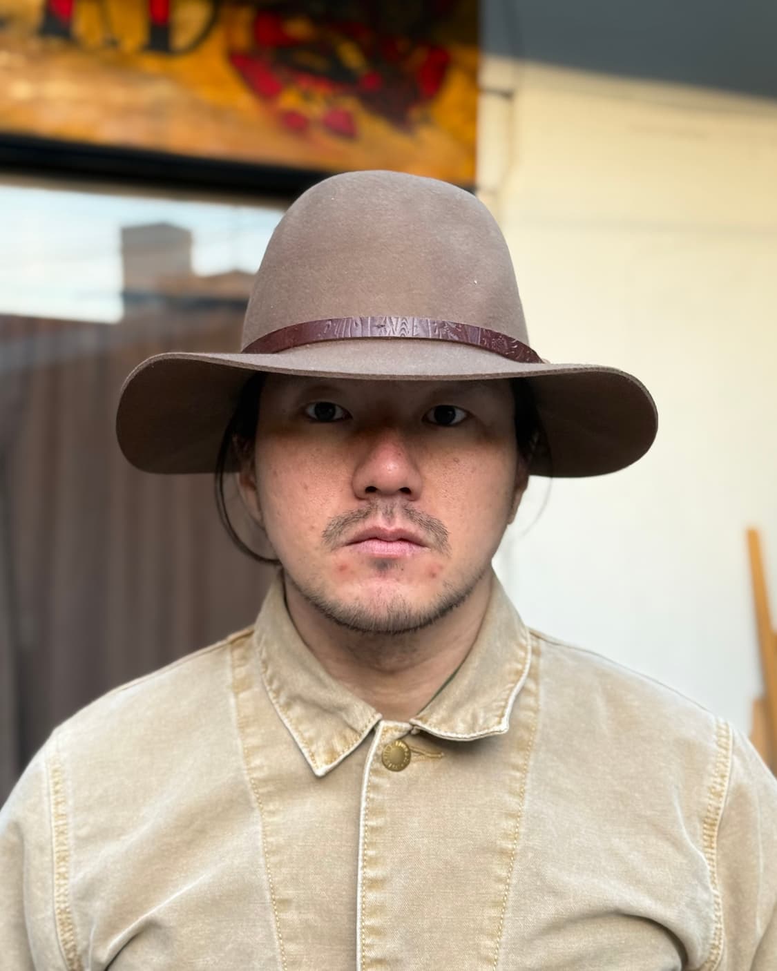 브릭스톤 터키석 & 스탬핑 레더 밴드 울 펠트 페도라 M 상품이미지7