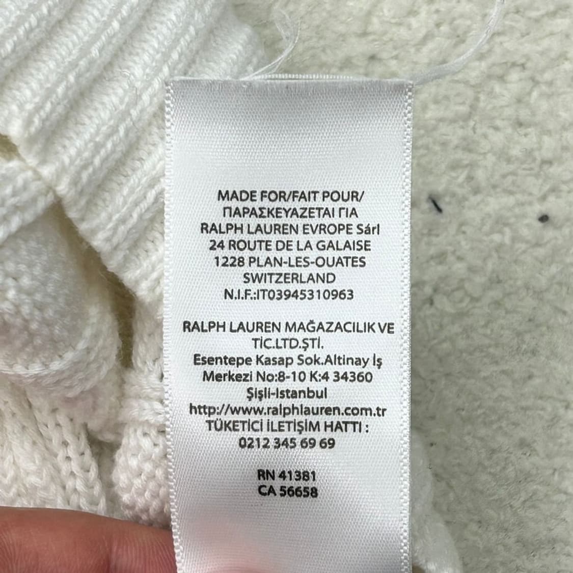 RALPH LAUREN 화이트 브이넥 케이블 니트 S 상품이미지8