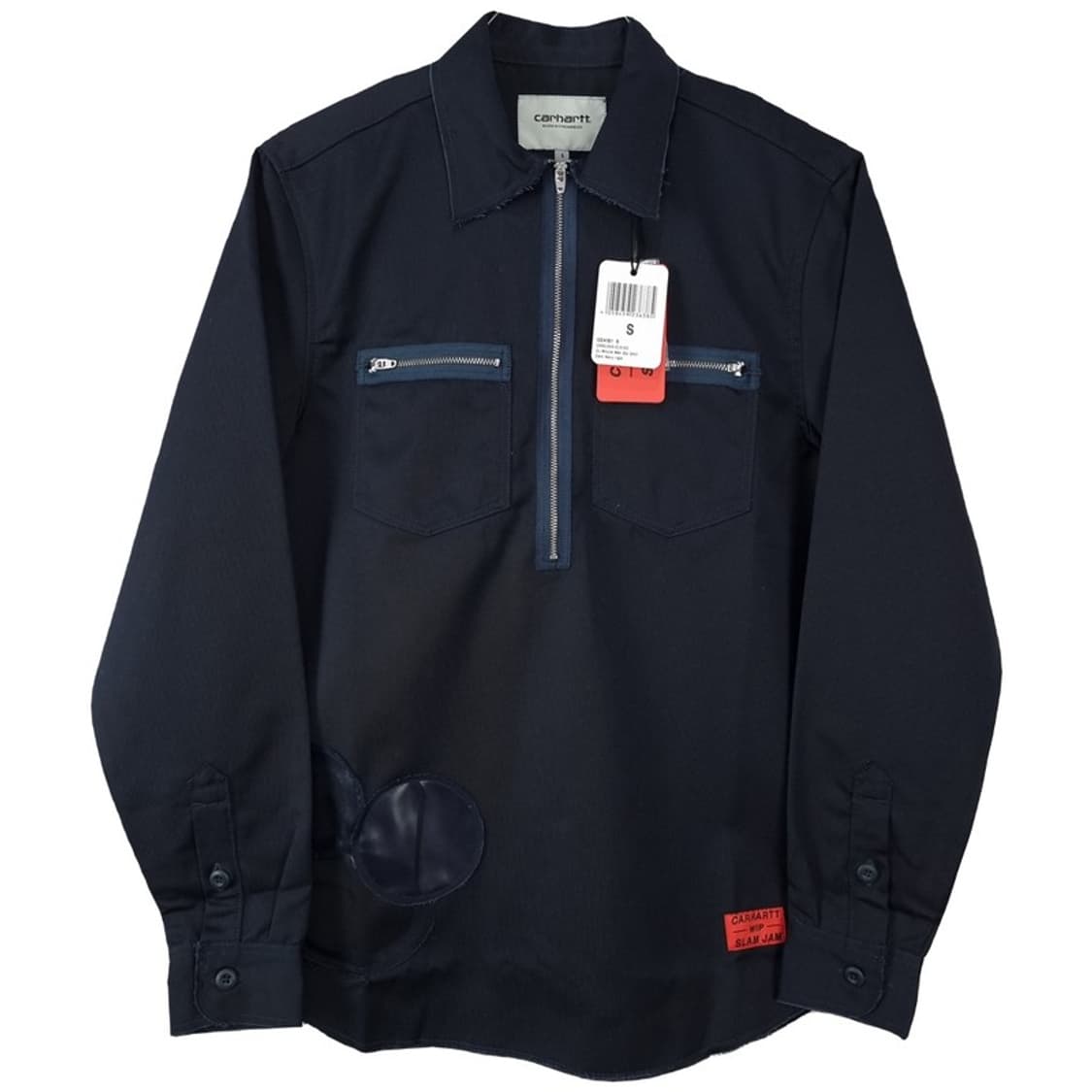 [칼하트 X 슬램잼](새상품)하프 집업 풀오버 셔츠 네이비 P01414 상품이미지2