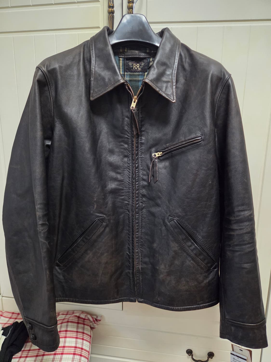 랄프로렌 RRL 블랙 가죽 자켓 L사이즈 상품이미지1