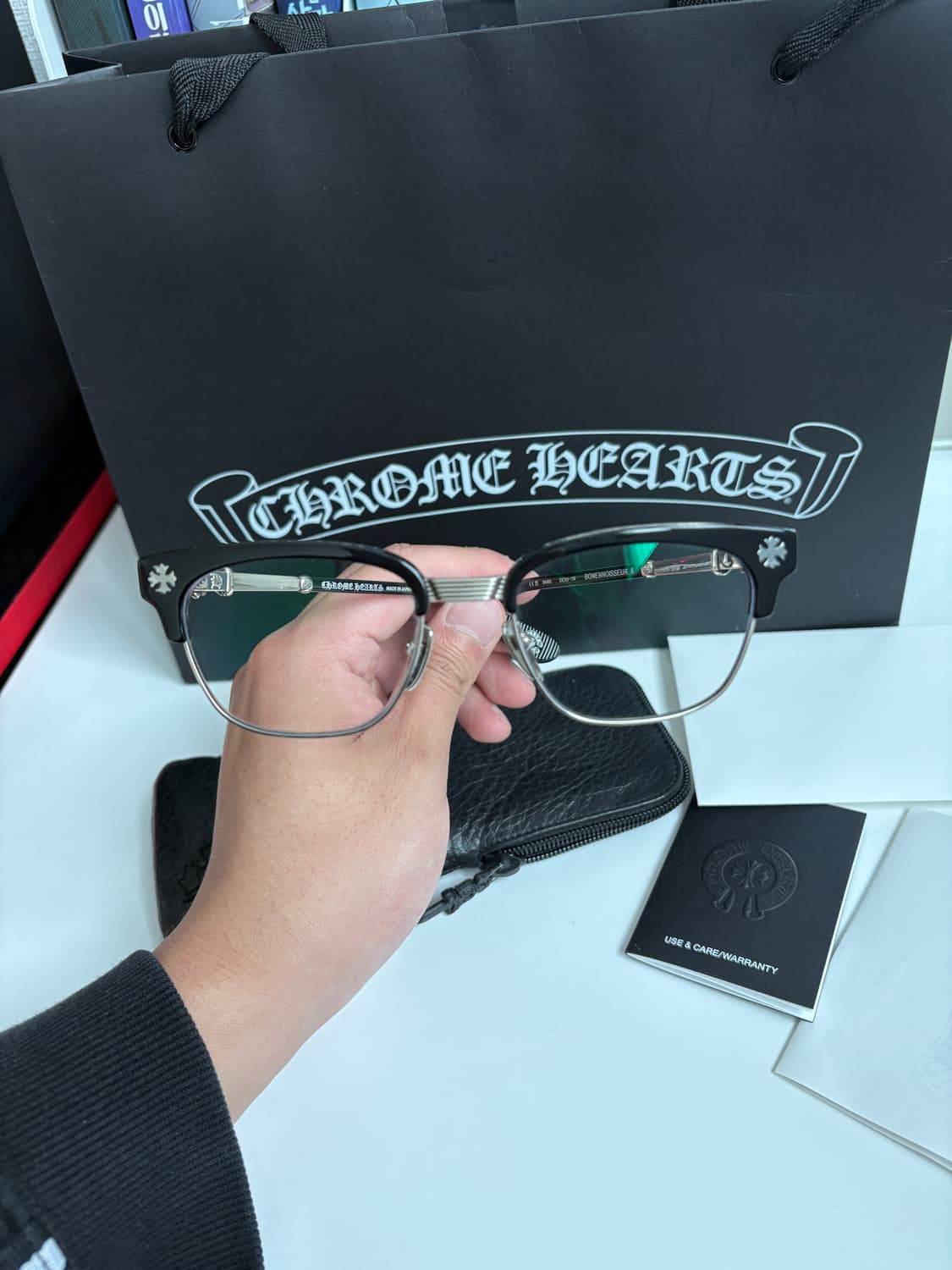 크롬하츠 안경 보넨노이슈어2 블랙 실버 새상품급 판매 상품이미지2