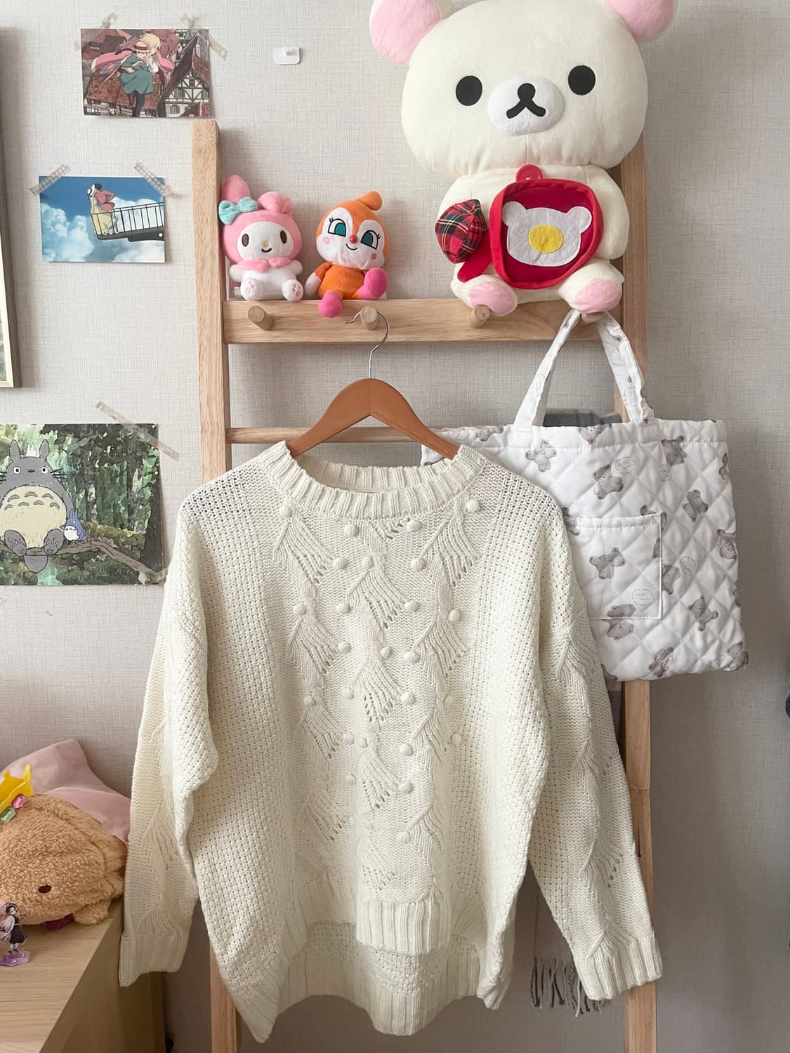 모리걸 빈티지 우유 폼폼이 니트 🤍❄️ 상품이미지1