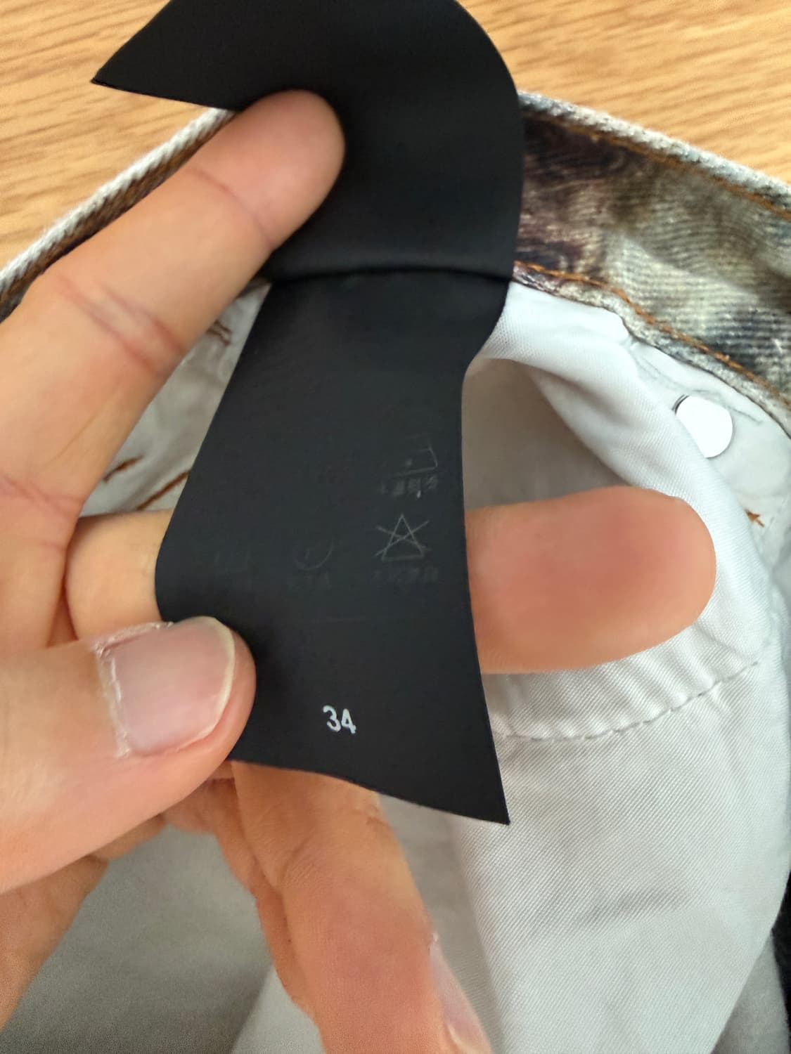 Pre owned 프린팅 와일드 데님 팬츠 상품이미지6