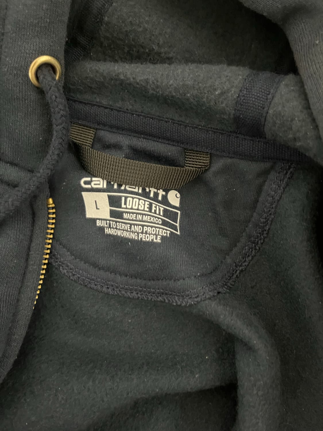 칼하트 루즈 핏 미드웨이트 레귤러 풀 집 스웨트셔츠 뉴 네이비 상품이미지3