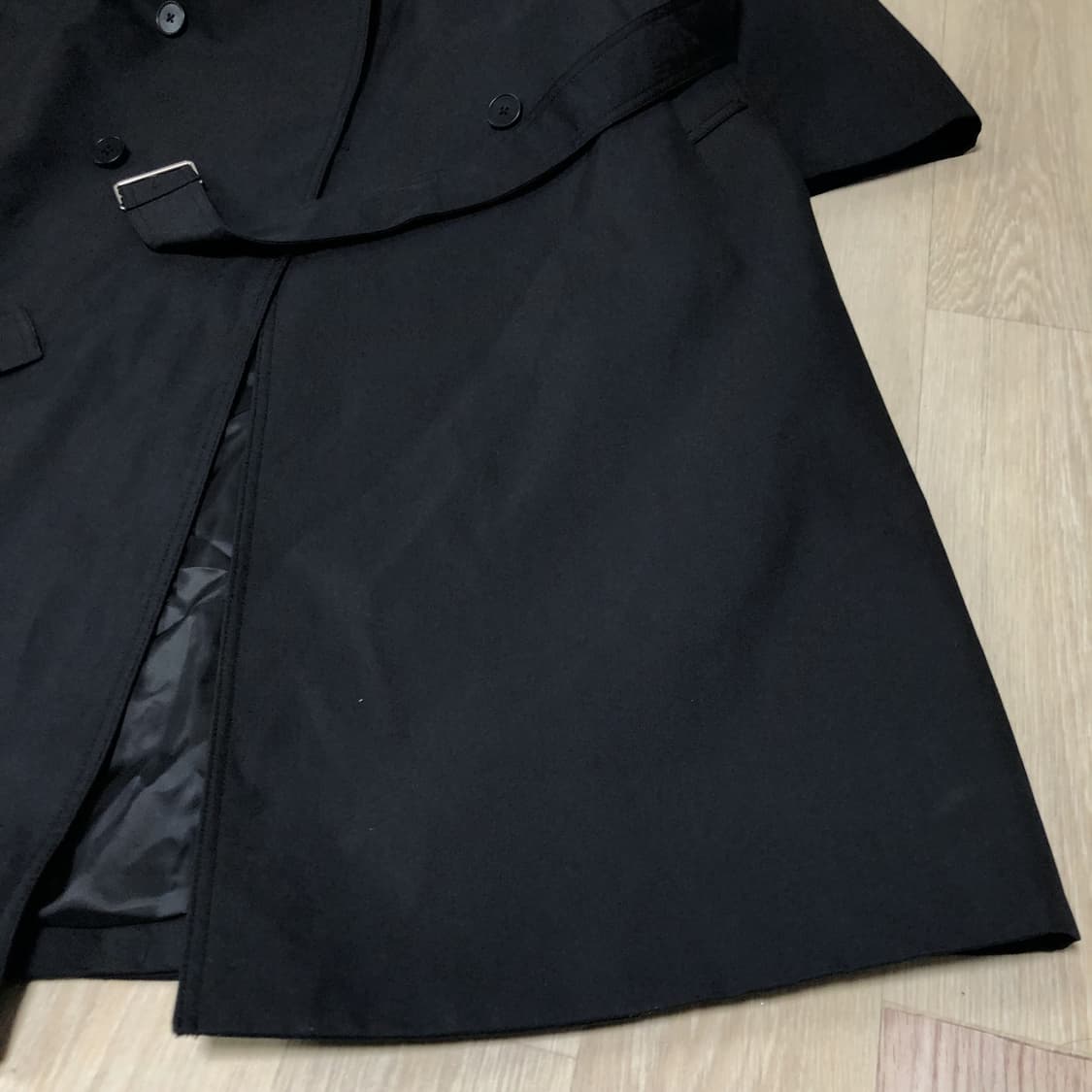 (L) 새상품 인사일런스 INSILENCE 오버사이즈 트렌치 코트 블랙 상품이미지5