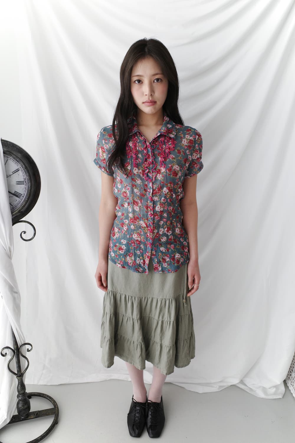 flower frill half shirt 상품이미지4
