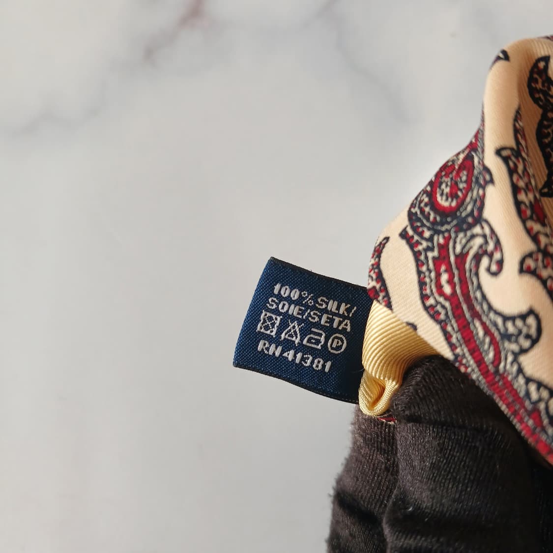 폴로 랄프로렌 실크 베이지 페이즐리 넥타이 9cm A+등급 A19667 상품이미지10