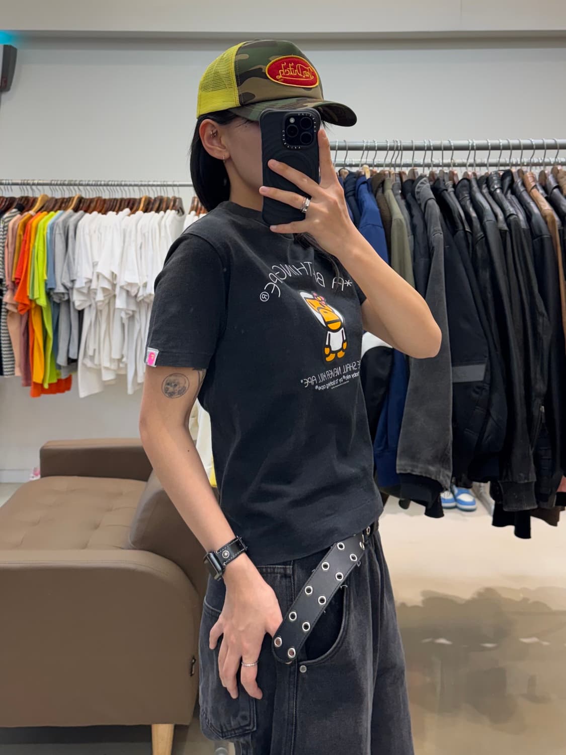 베이프 베이비 마일로 티셔츠 블랙 상품이미지7