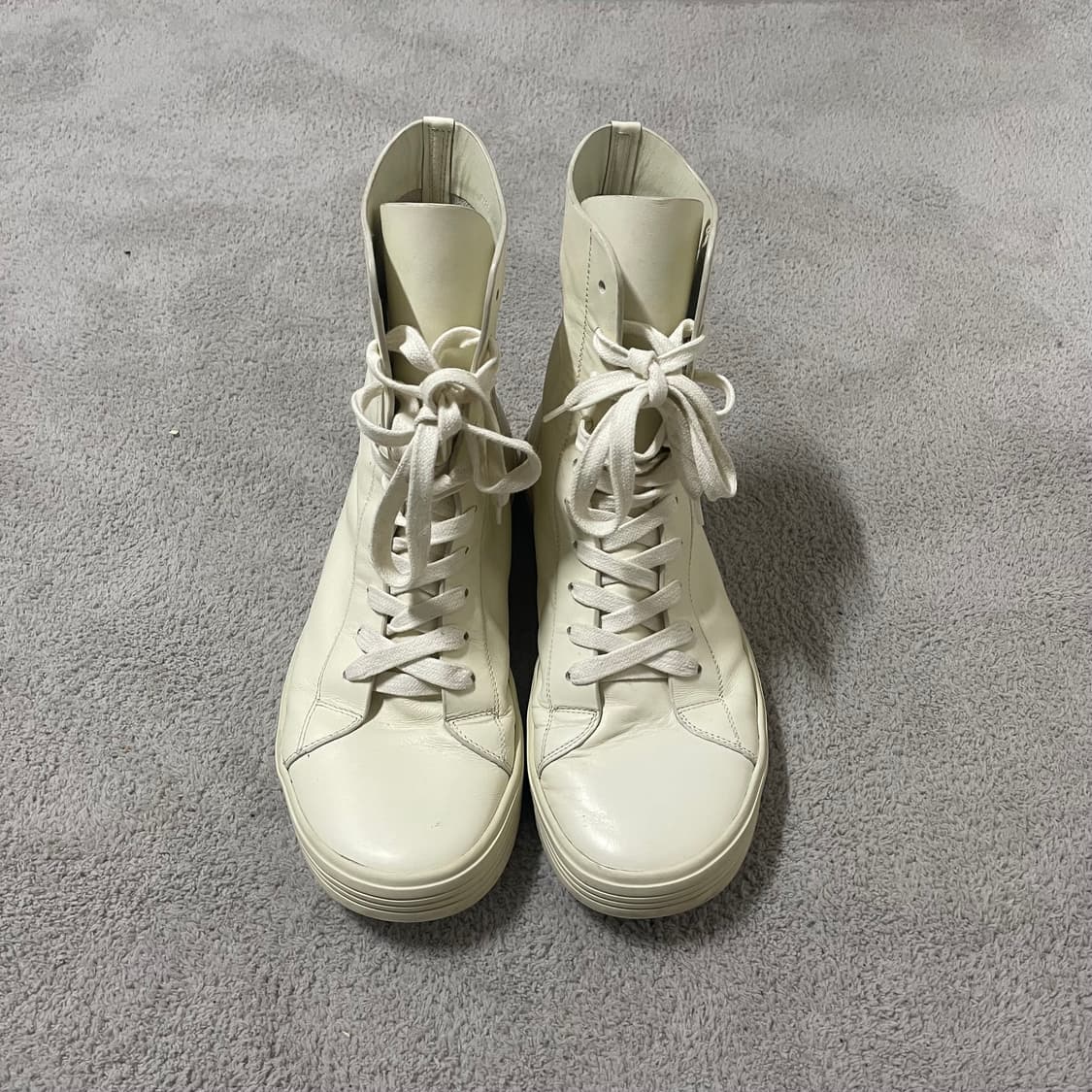 260) 릭오웬스 레더 밀크 화이트 하이탑 상품이미지3