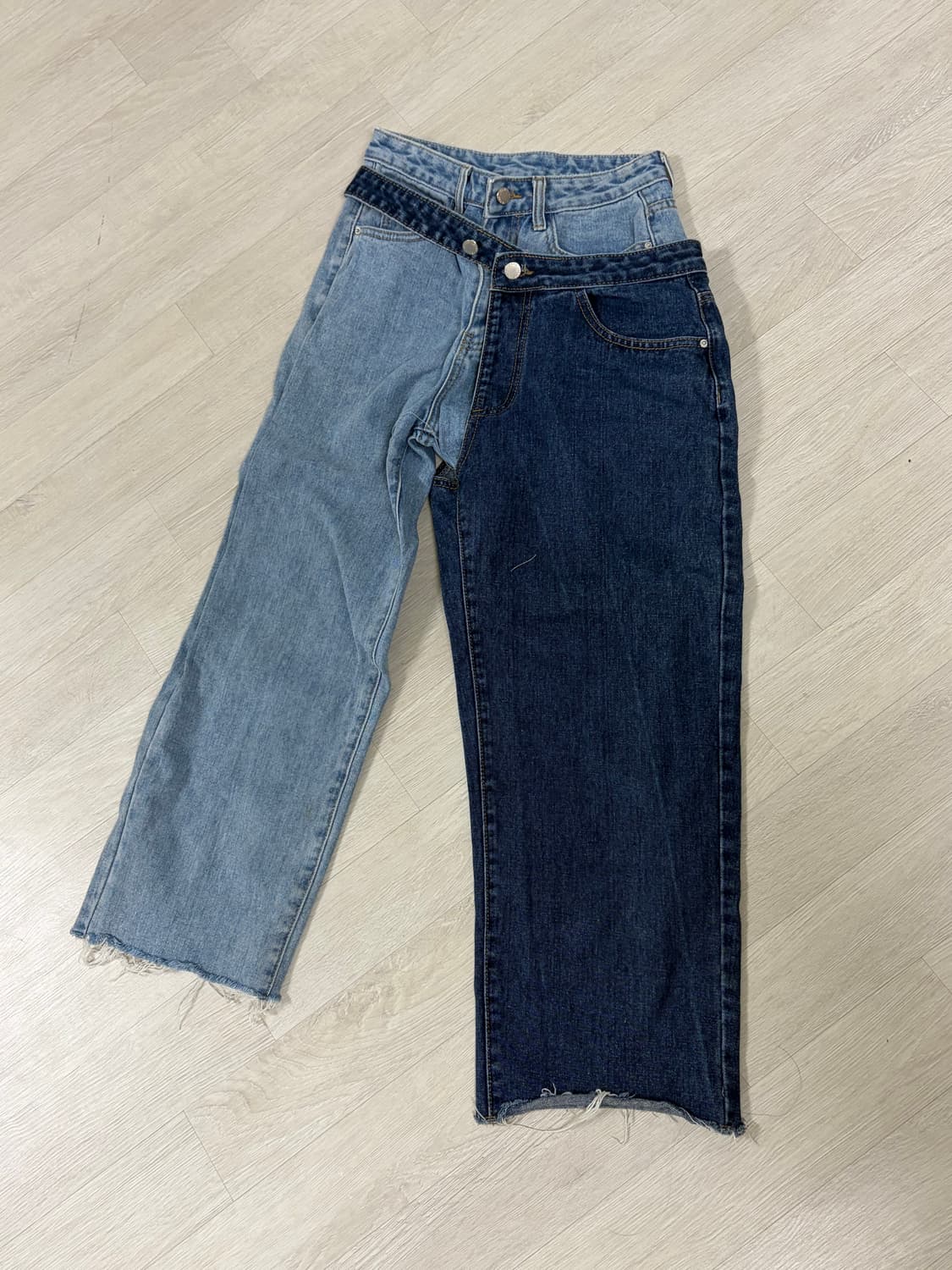 언발 2컬러 데님 팬츠 상품이미지1