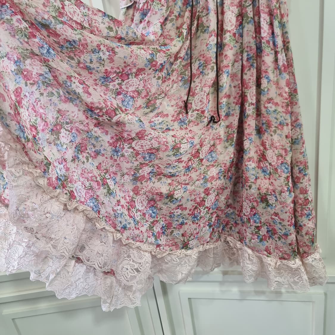 플라워 셔링 레이스 뷔스티에 원피스 상품이미지8