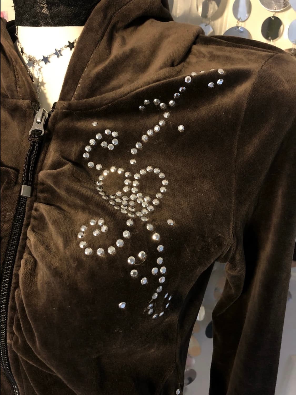 brown velvet cubic hoodie 상품이미지3