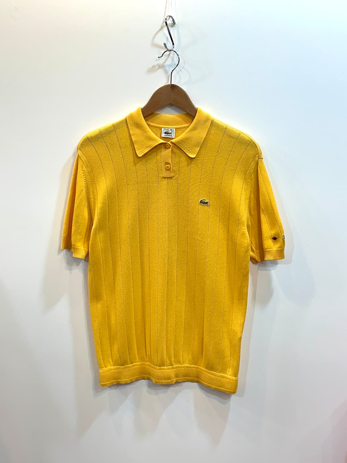 라코스테 여성 골지 반팔 니트 옐로우 상품이미지1