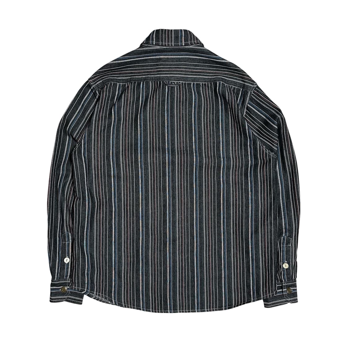 [XL] 카라쿠 멀티 스트라이프 자카드 데님워크셔츠 상품이미지2