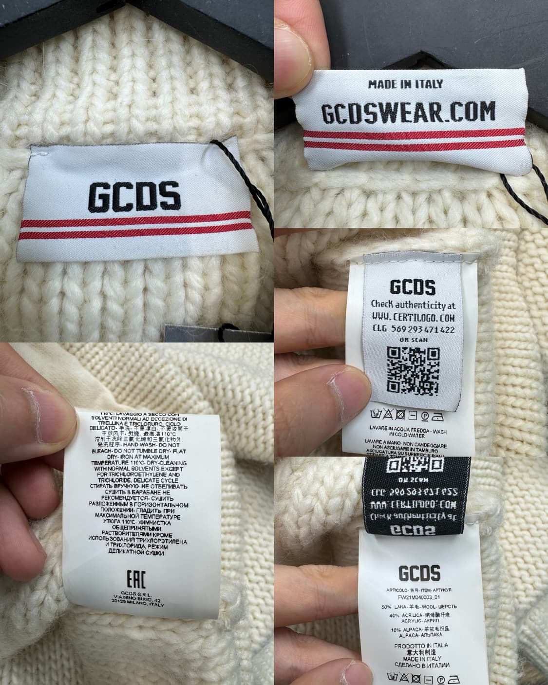 GCDS 21F/W 헤비 울 트러커 가디건 상품이미지8