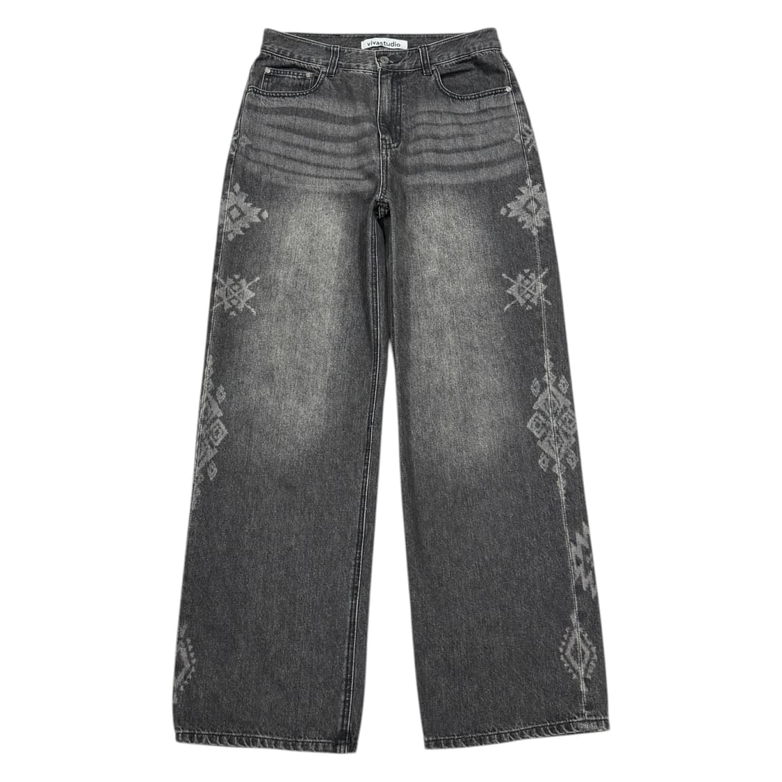 비바스튜디오 사이드 스노우 데님팬츠 바지 블랙 M 상품이미지1