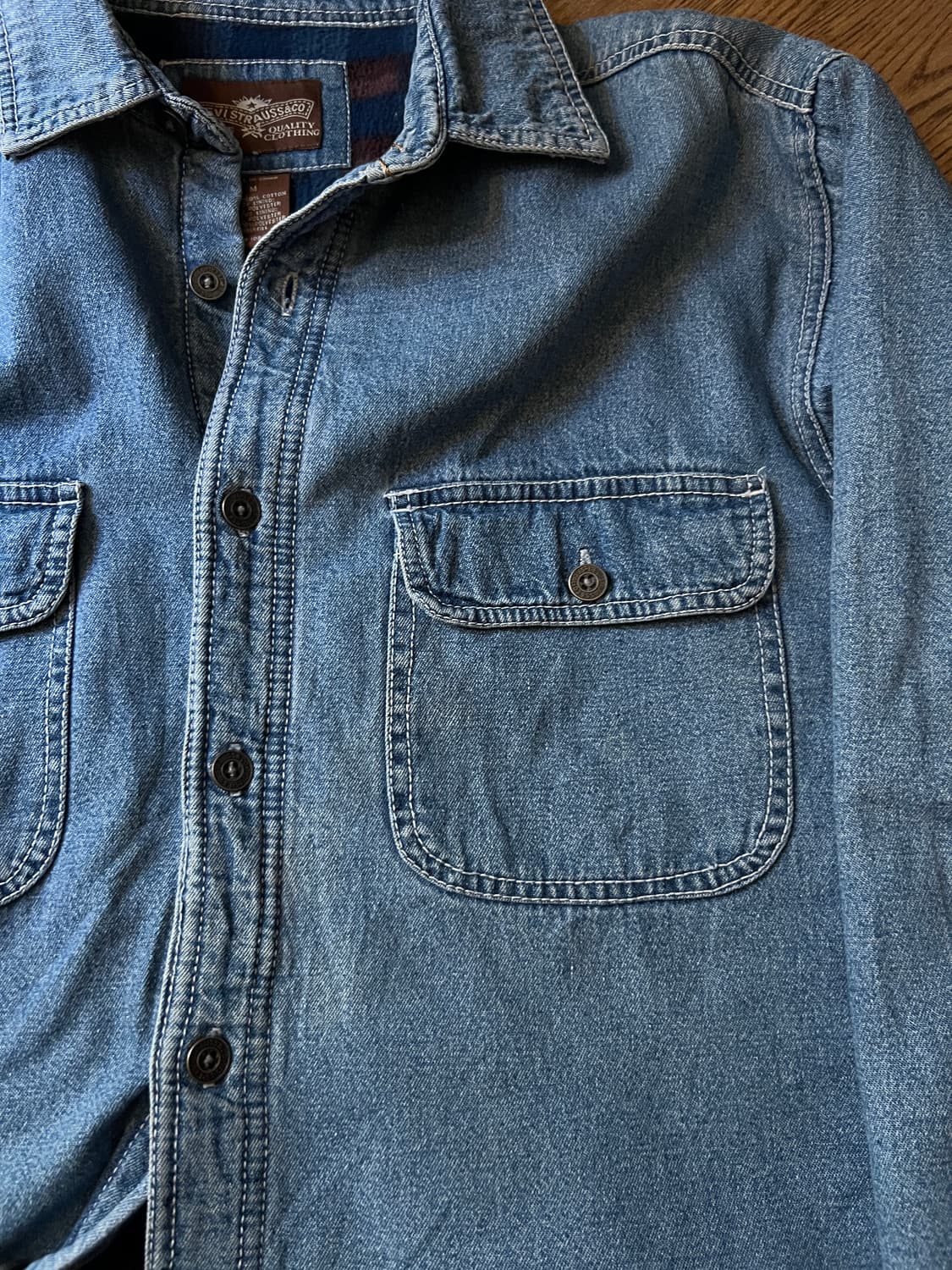 [M]리바이스 체크 플리스 라이닝 데님 셔츠 상품이미지3