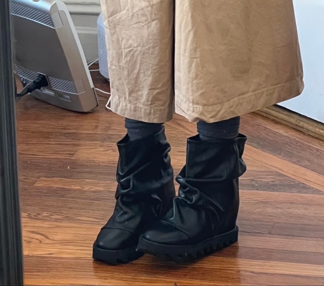 Zucca black leather slouch boots 상품이미지1