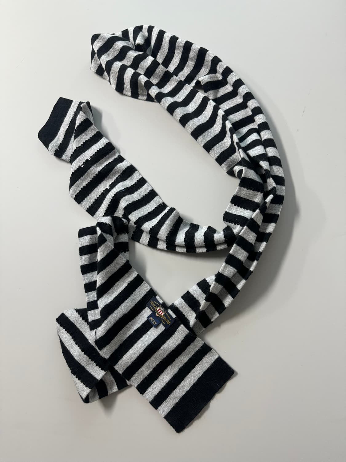 랄프로렌 폴로 진 스팽글 디테일 스트라이프 패턴 니트 머플러 상품이미지7