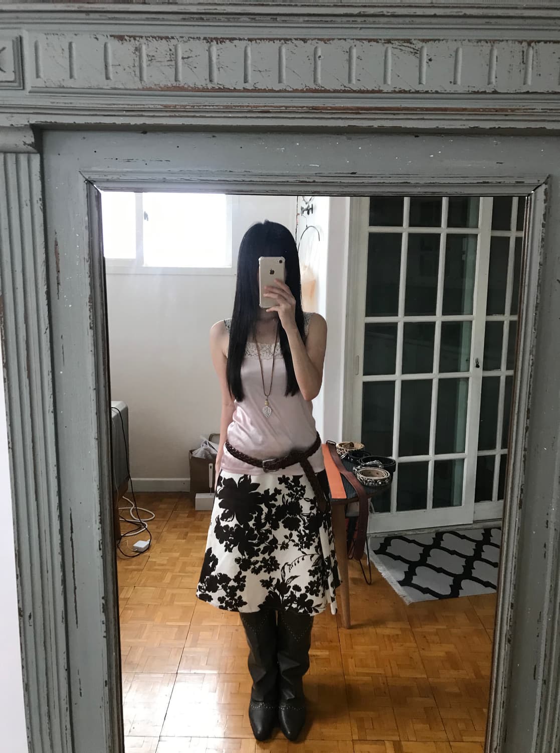 vintage pattern skirt 상품이미지3