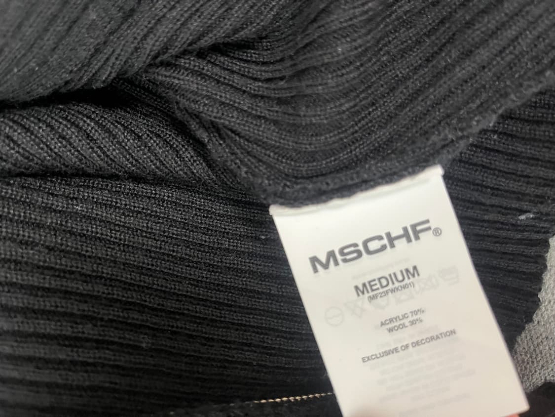 미스치프 니티드 롱 슬리브 셔츠 블랙 M 니트 집업 상품이미지4