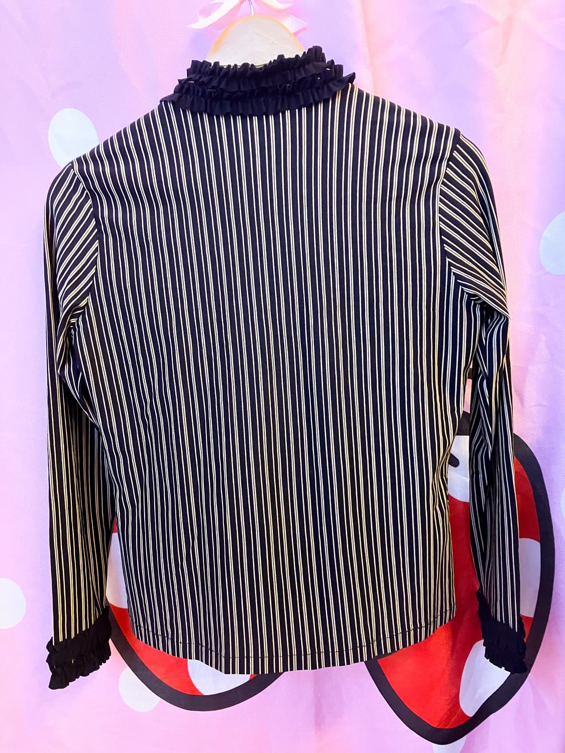 jpn 스트라이프 러플 가디건 상품이미지4