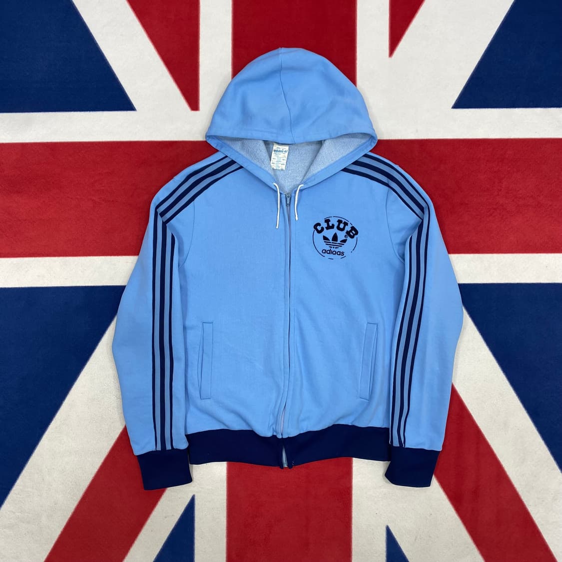 80s 아디다스 벨벳로고 후드져지 실측 여성M  상품이미지1