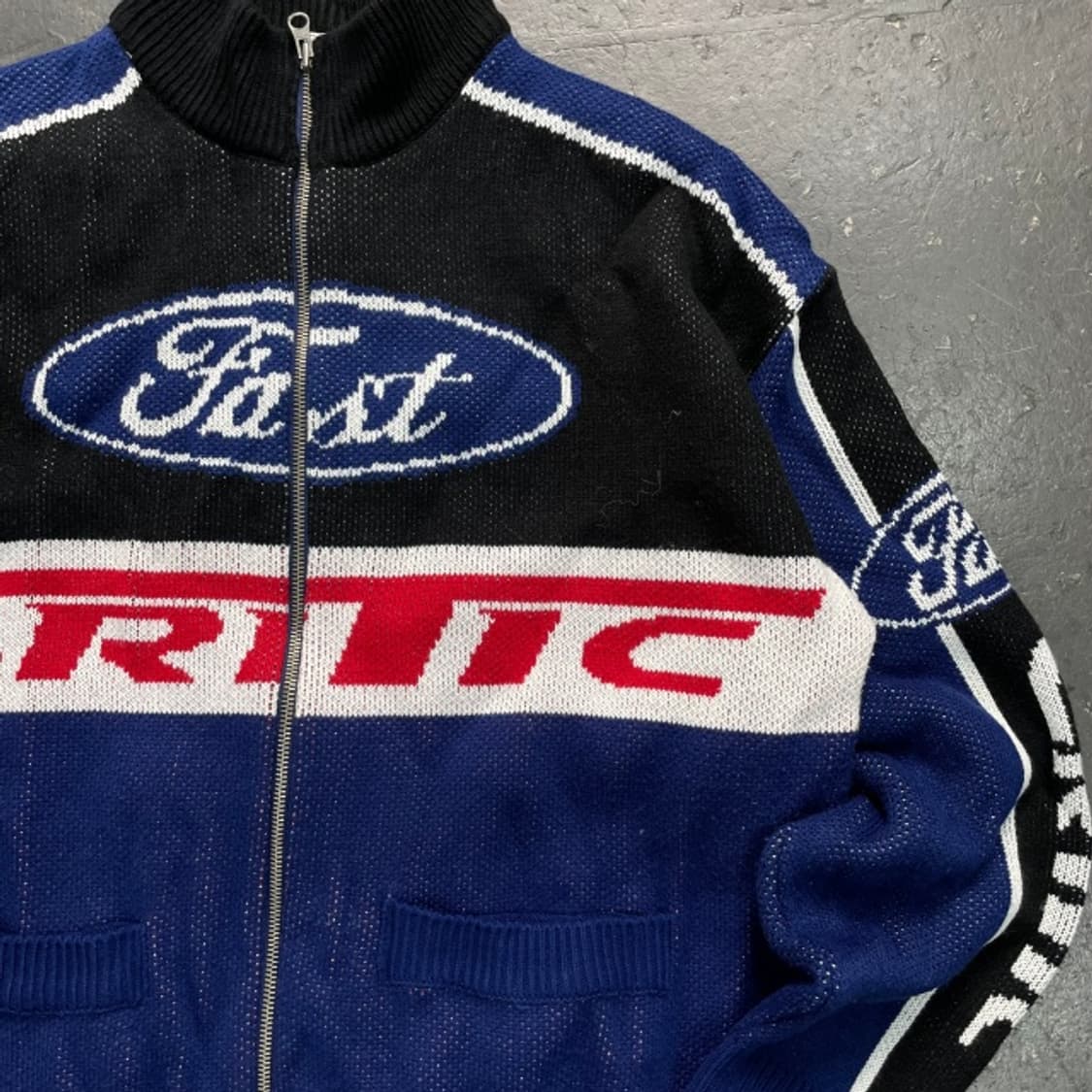 100 크리틱 포드 오마주 레이싱 니트집업 상품이미지2