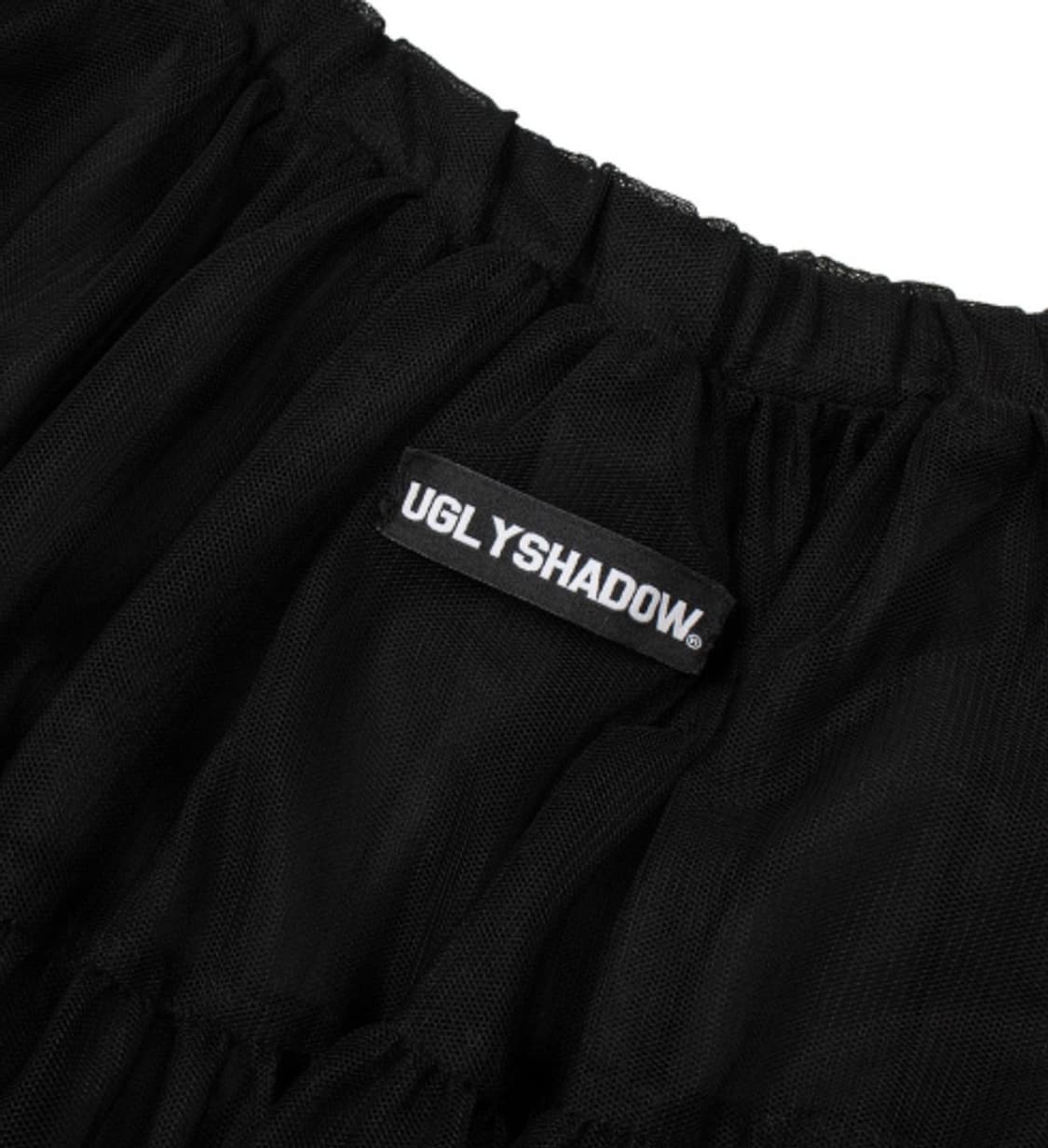 새상품)) 어글리쉐도우 매쉬 프릴 캉캉 팬츠 스커트 블랙 상품이미지3