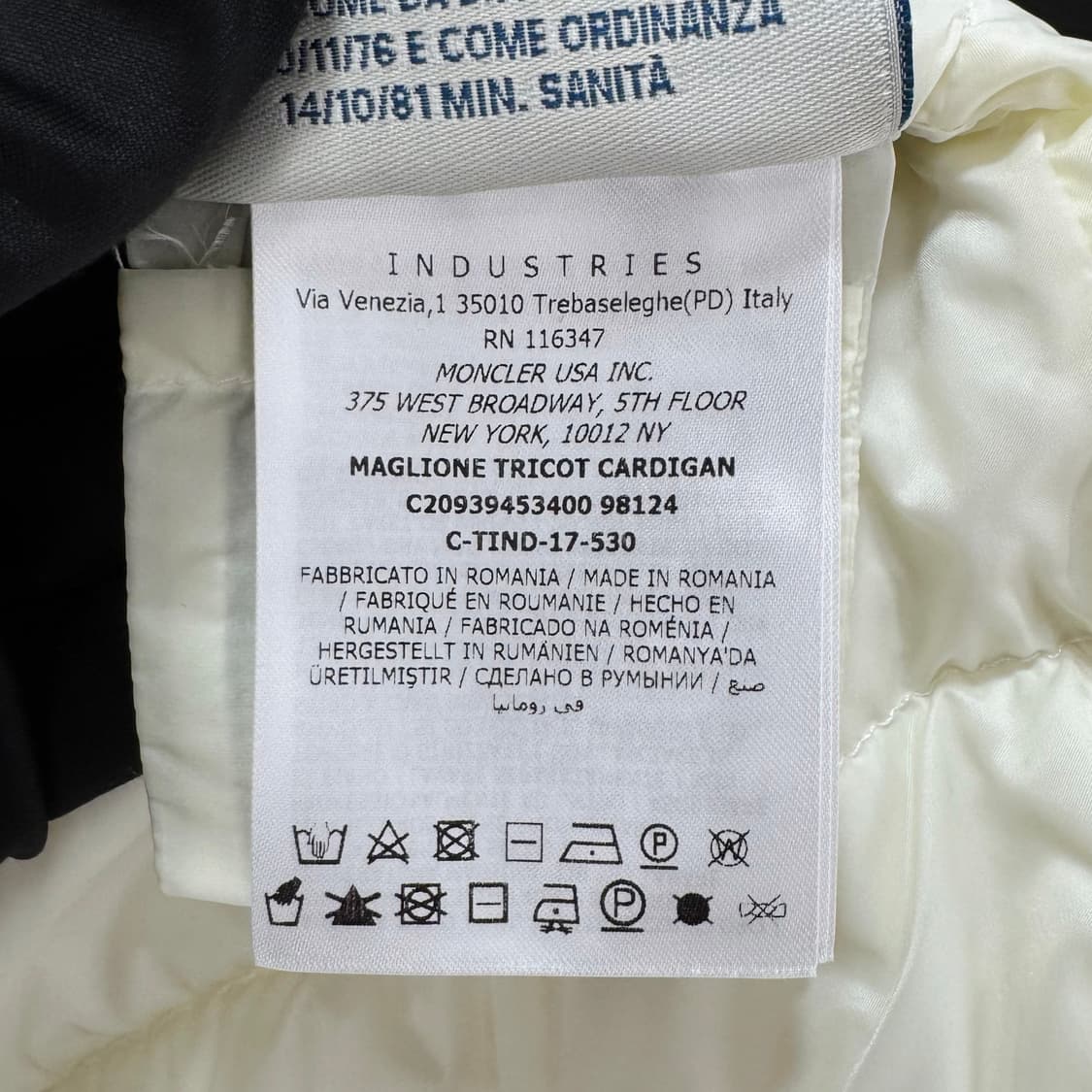 [M사이즈] 몽클레어 트리콧 여성 니트패딩 아이보리 상품이미지9