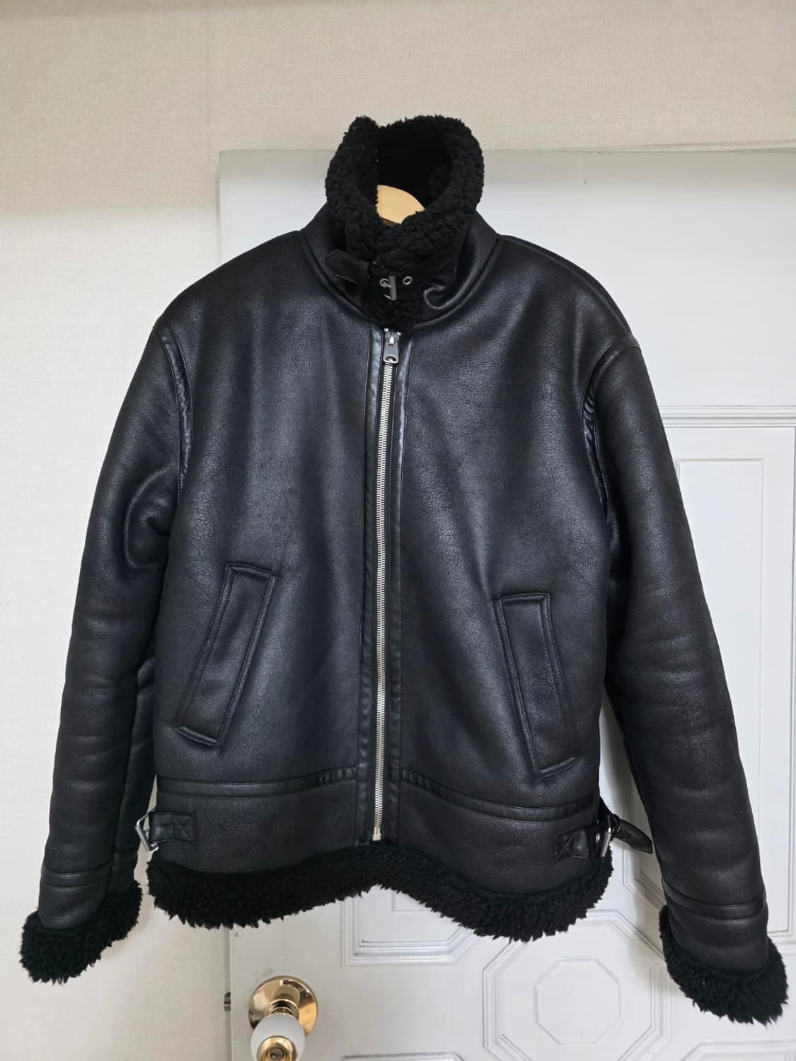 자라 페이크레더 B-3 무스탕 L 상품이미지3