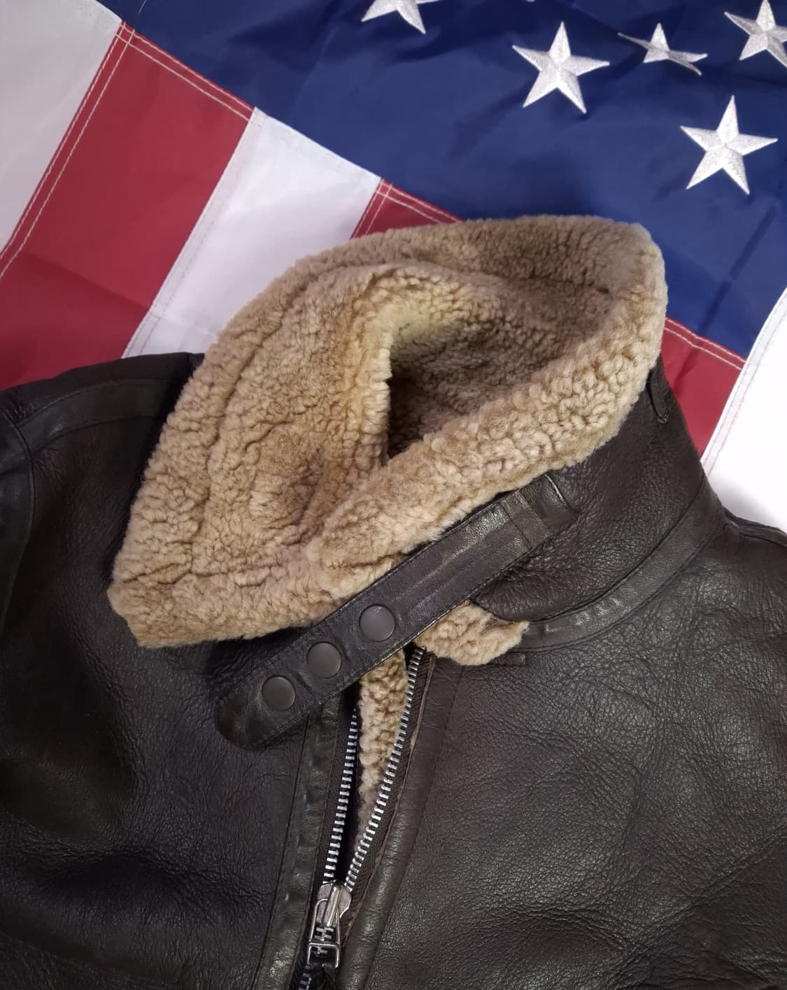 90's 일본판 리얼레더 무스탕 라이더자켓 상품이미지2