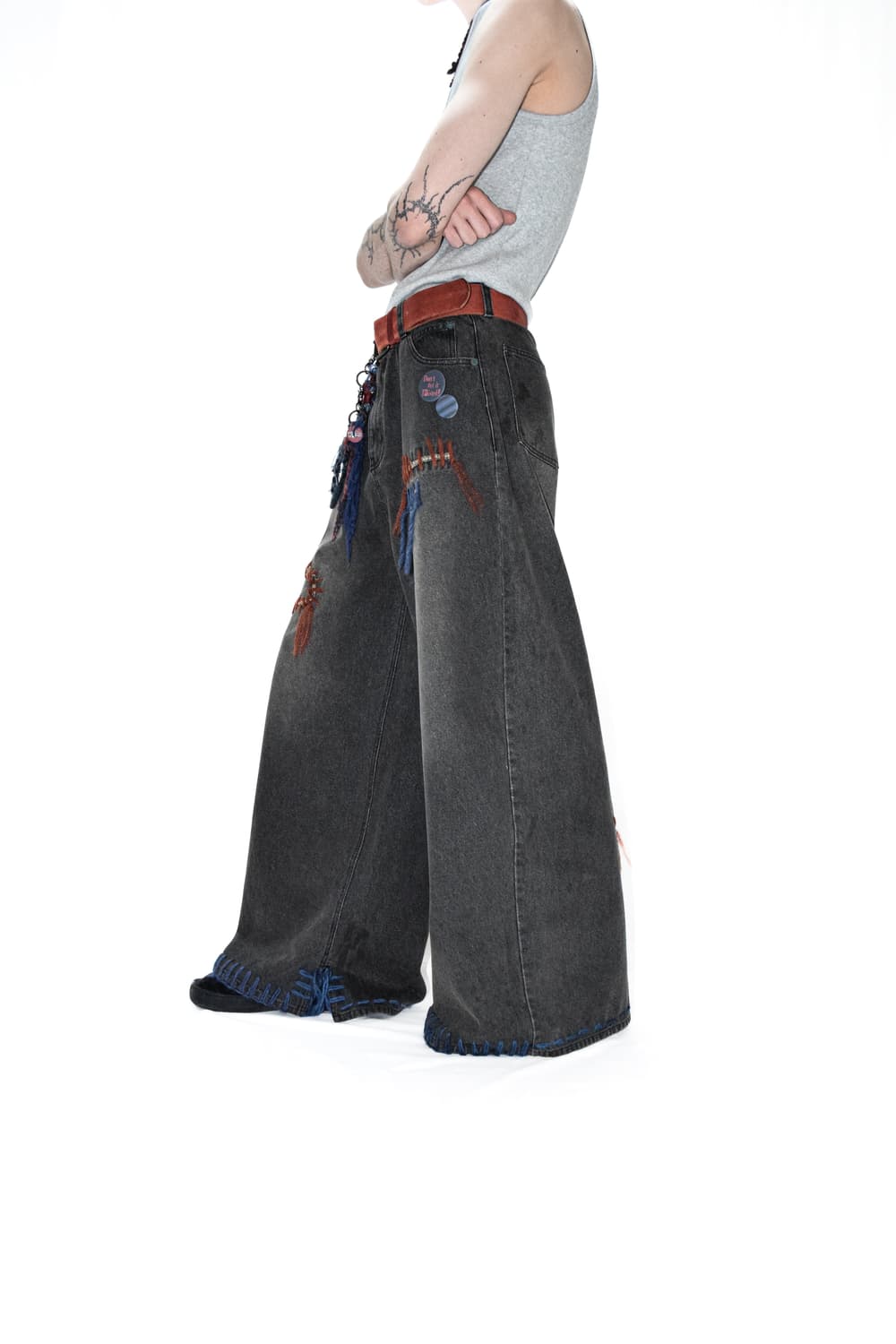 TΣist Hand Stitch Denim Baggy Pants 상품이미지4