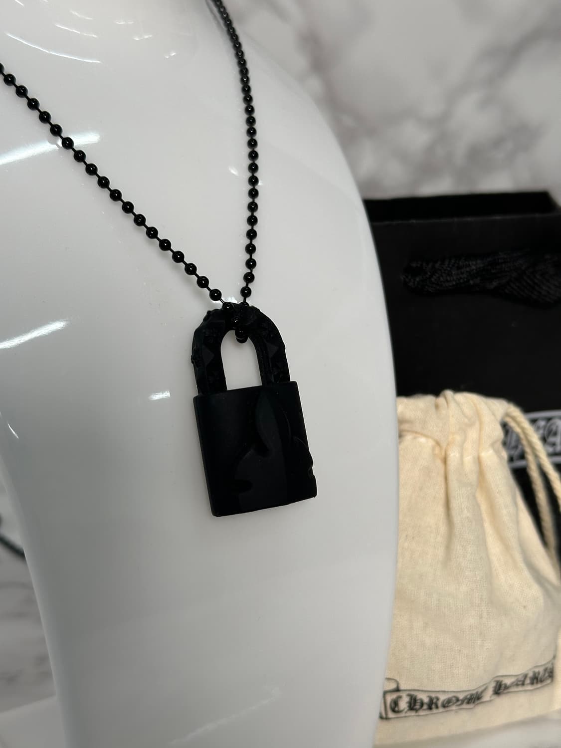 [새상품급] 크롬하츠 실리크롬 패드락 플로니 목걸이 상품이미지4