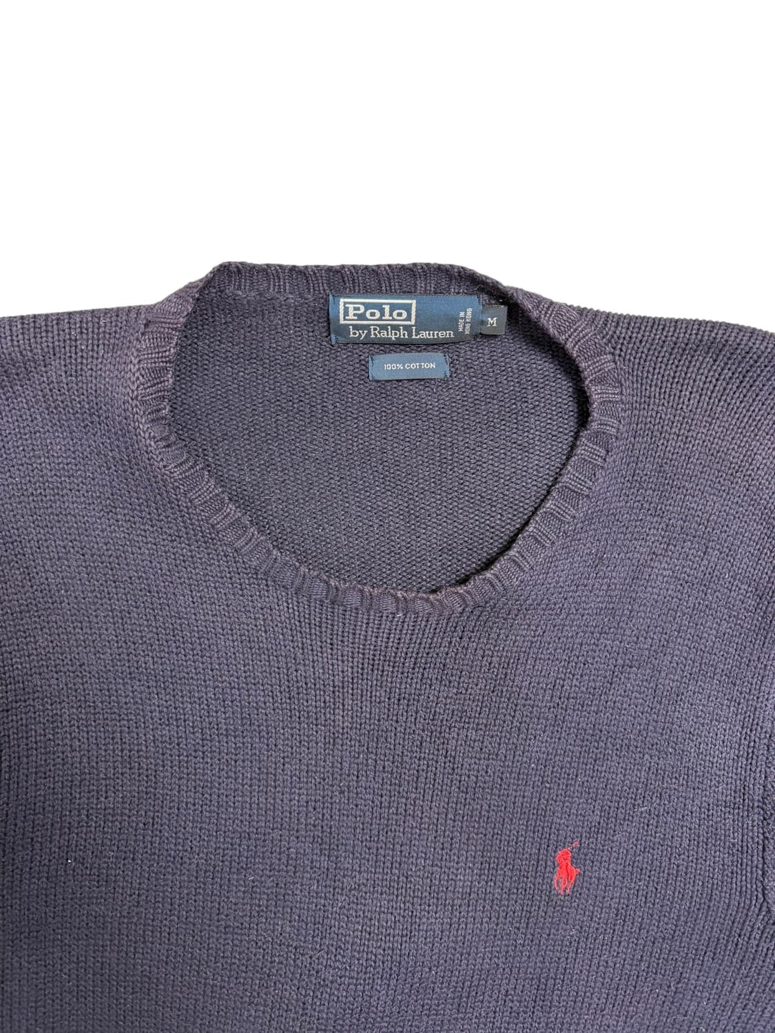 폴로 랄프로렌 라운드넥 코튼 니트 스웨터 네이비 상품이미지5