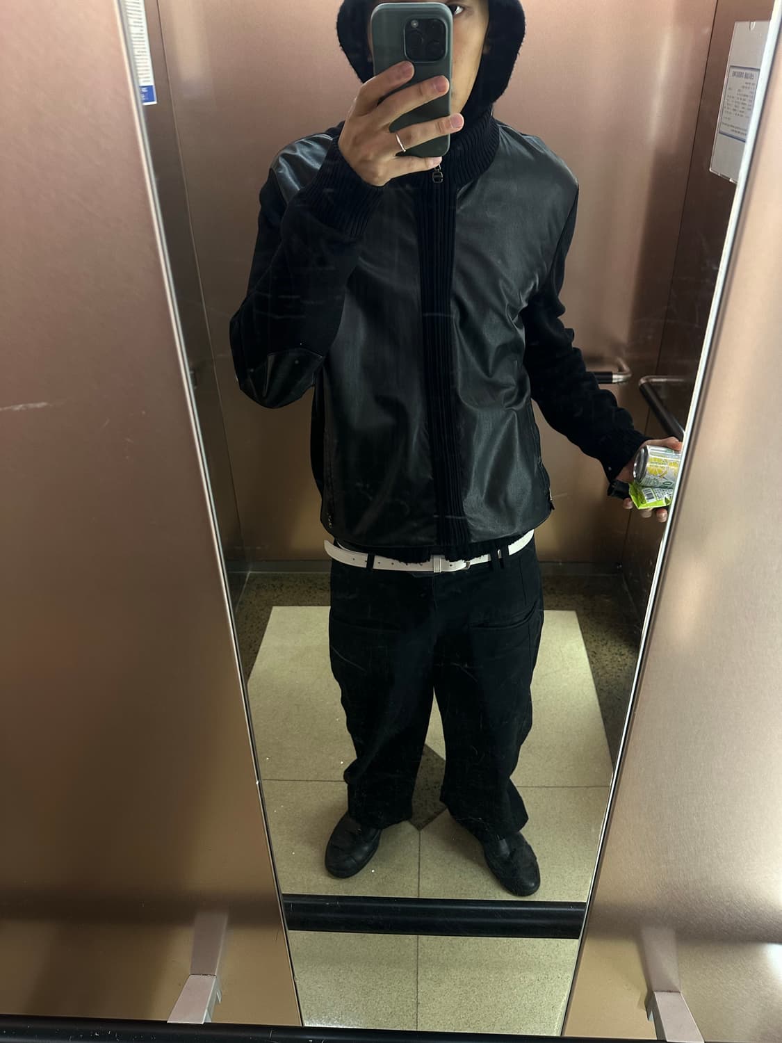 페라가모 레더 아우터 자켓 XL 상품이미지6