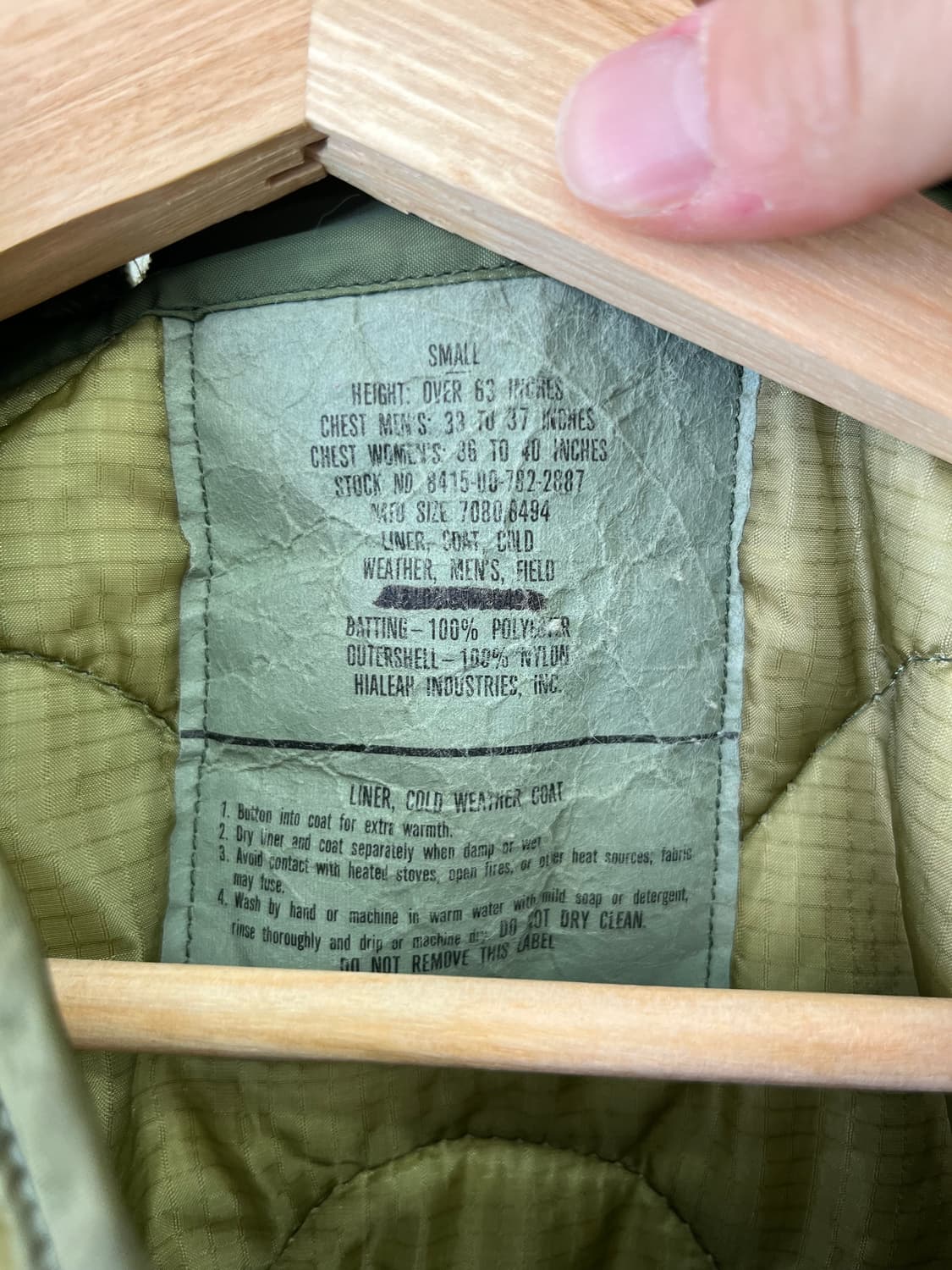 [S] 미군 오리지널 m65 필드자켓 라이너 상품이미지2