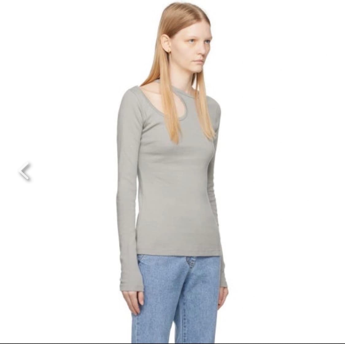 LOW CLASSIC 로우클래식 컷아웃 롱슬리브 티셔츠 그레이 상품이미지4