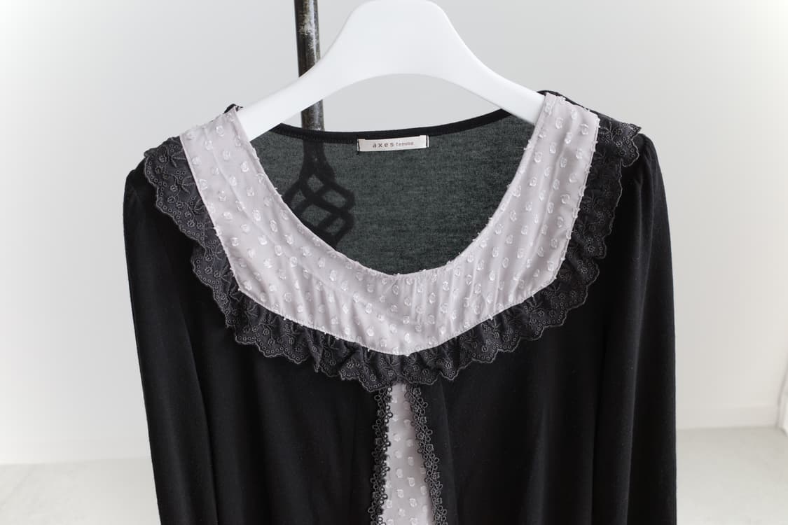 axes femme) dot layerd long sleeve  상품이미지3