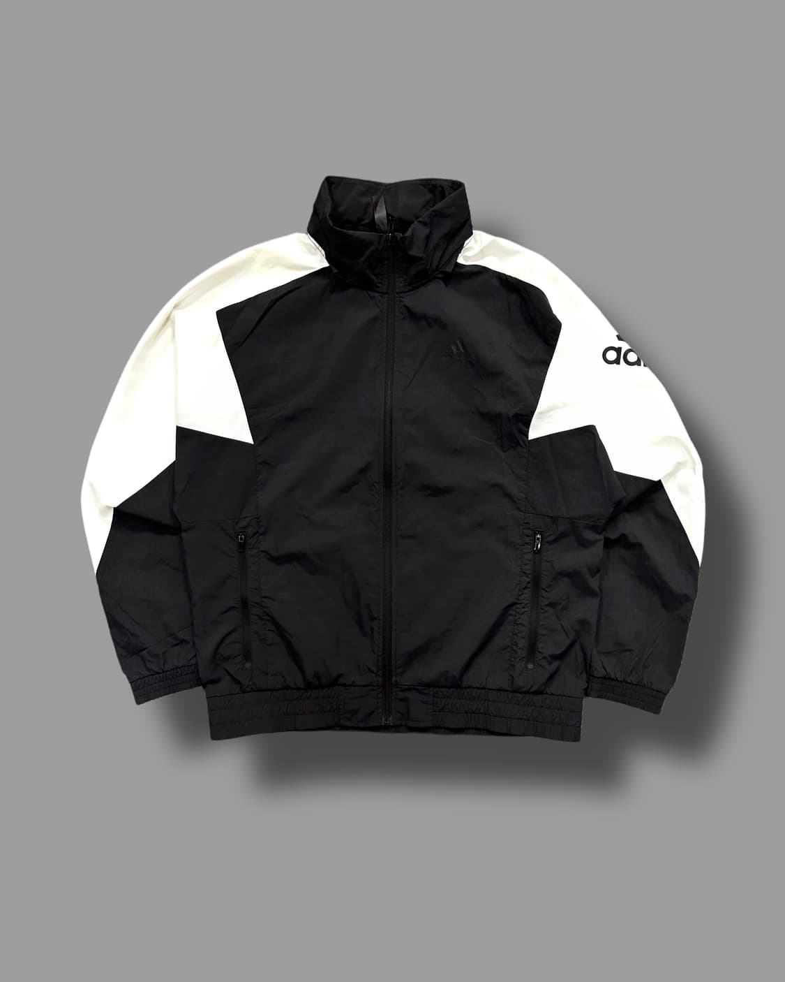 아디다스 블랙 화이트 우븐 트랙탑 바람막이 M 상품이미지4