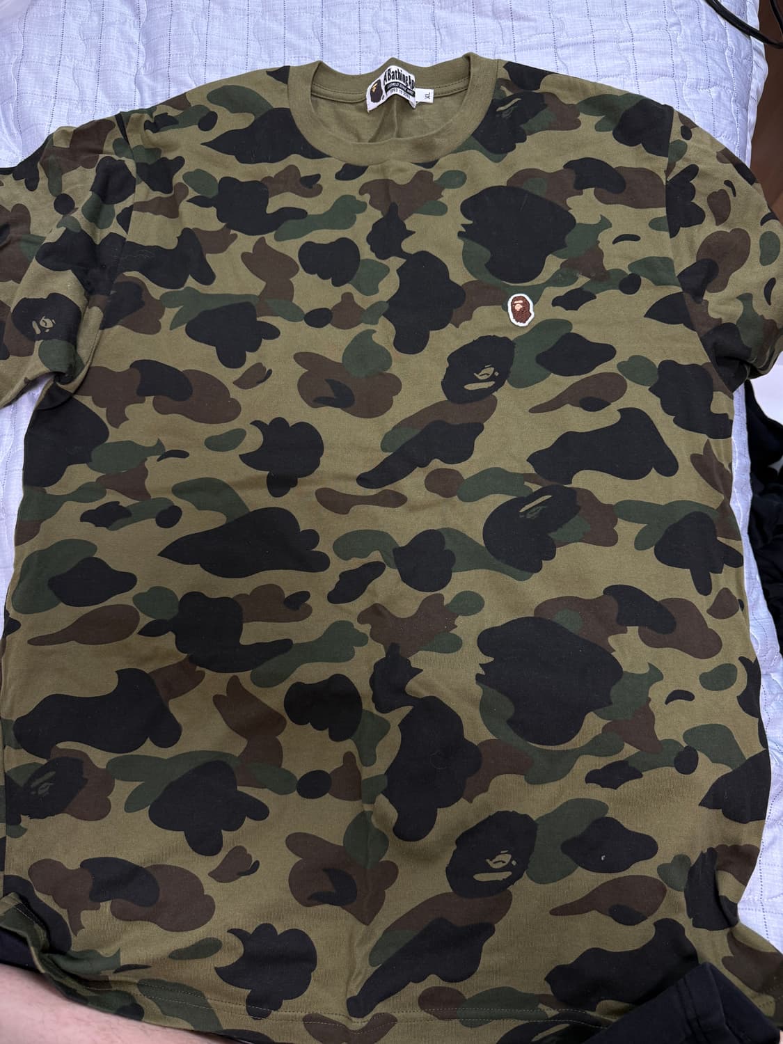 베이프 퍼스트 카모 원 포인트 티셔츠 그린 XL 상품이미지2