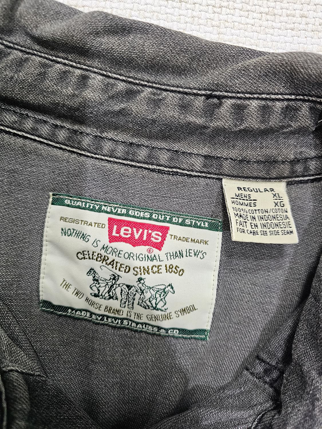 [L] 리바이스 그레이 데님 웨스턴 스냅 셔츠 상품이미지7