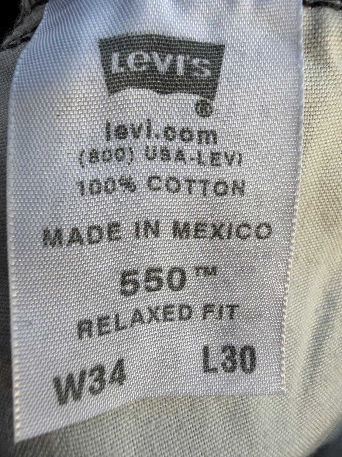 리바이스 550 흑청 34/30 지퍼플라이 상품이미지5