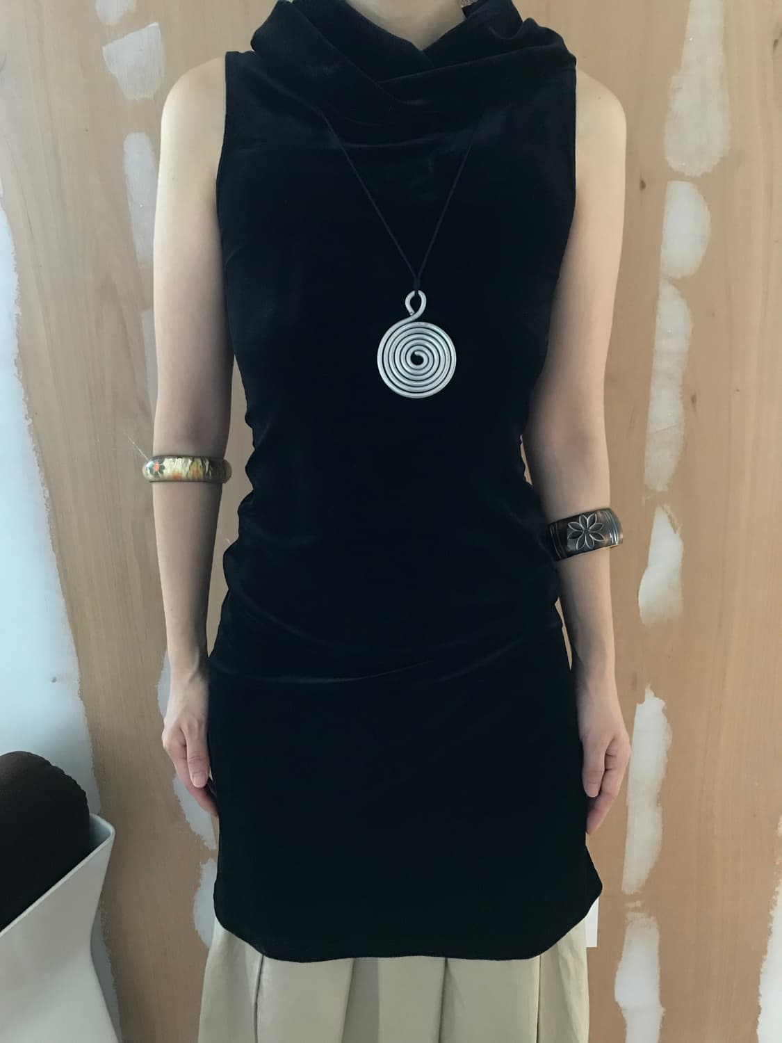 vintage velvet shirring one-piece 상품이미지5