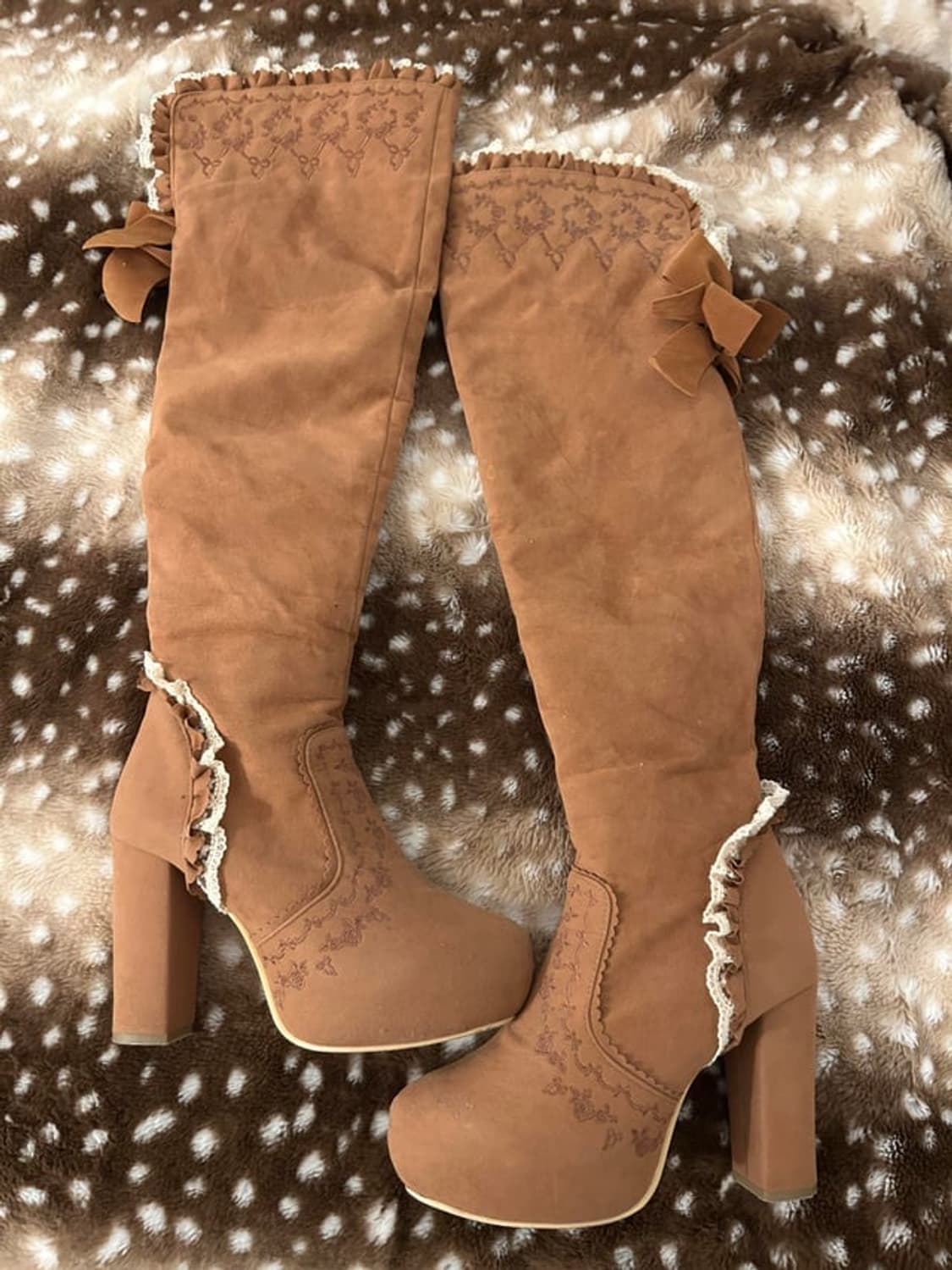 리즈리사 라떼갸루 히메카지 짜잔씨 부츠 아가일니트 큐롯 상품이미지1