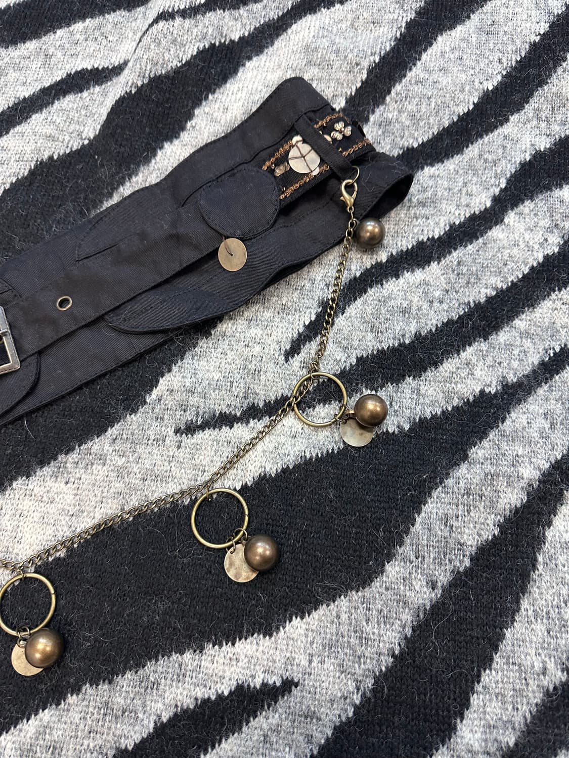 chain detail beads point belt 상품이미지3