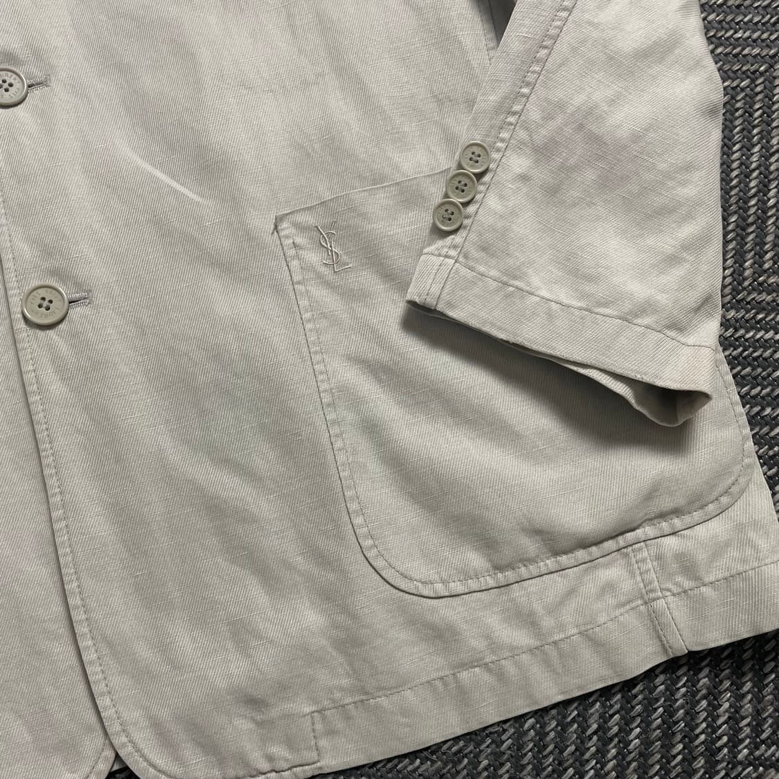 90s 입생로랑 자수로고 아카이브 치노 블레이저 자켓o 4694 상품이미지2