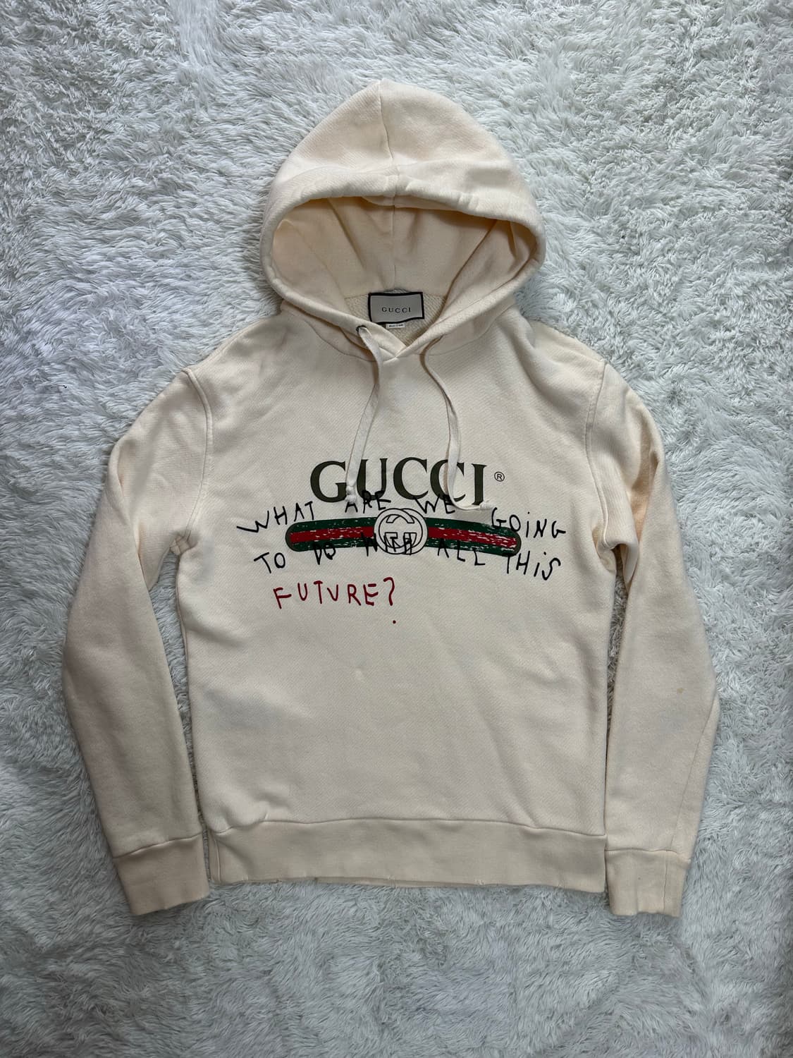 구찌 프린팅 아이보리 후드티 상품이미지1