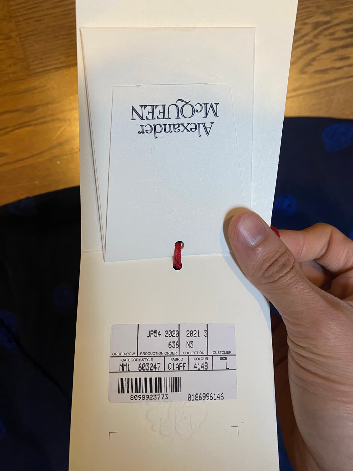 알렉산더맥퀸 스컬 자수 울 니트 L 블루 새상품 상품이미지2